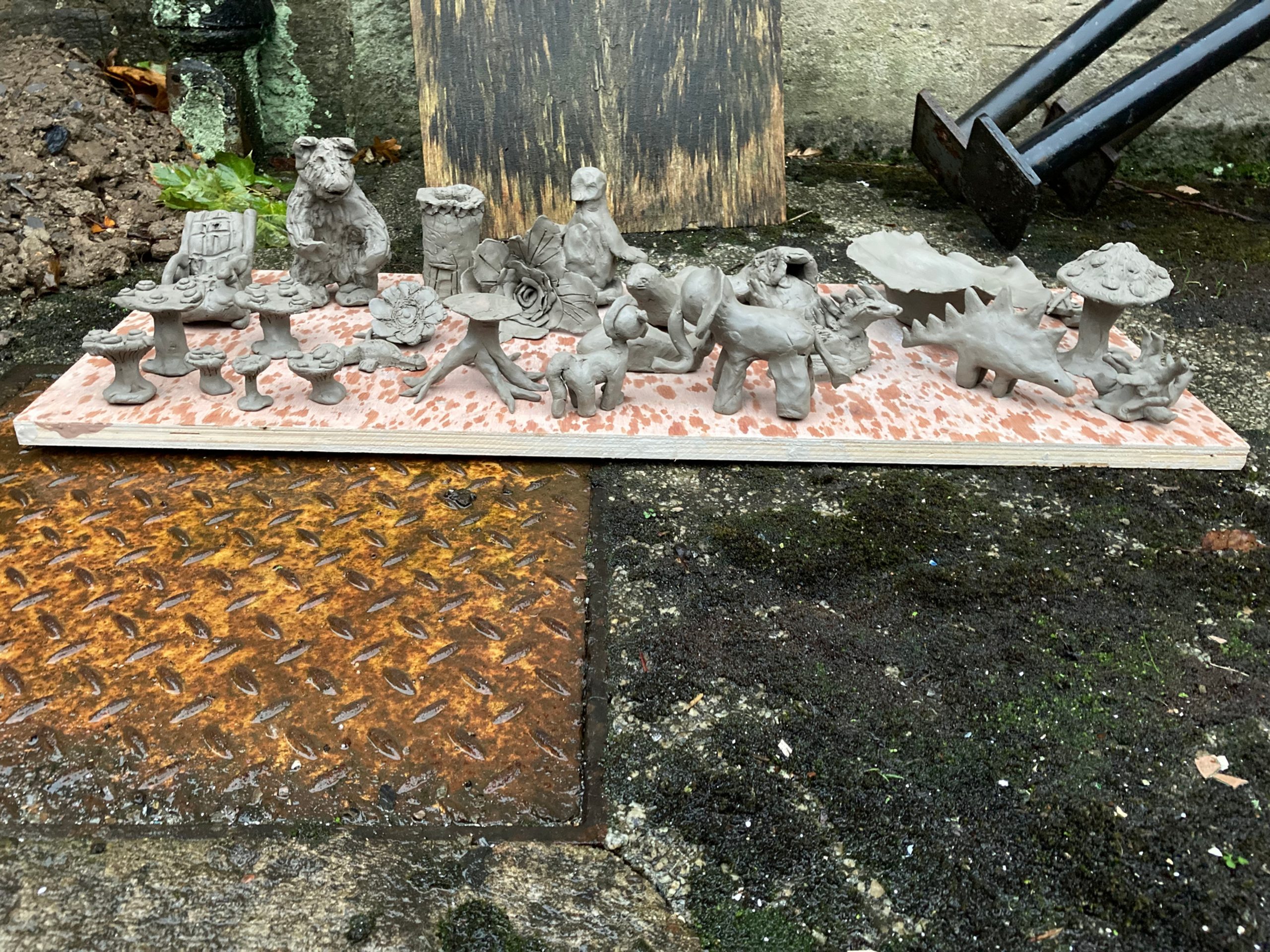 Weathering Earth: Edinburgh Ceramic Works sculptures outside weathering